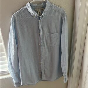 H&M Blue Casual Button Down Shirt with Relaxed Fit